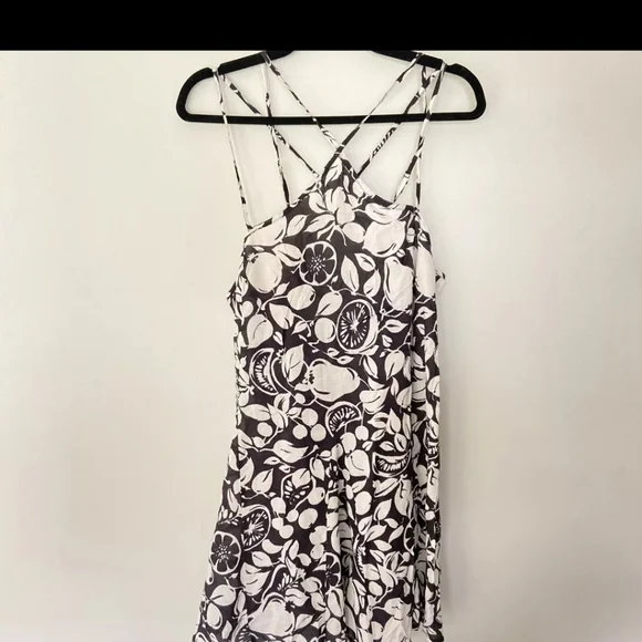 NWT! Anthropologie Sheer Mini Dress-Black/White Fruit Print-Size Medium - Picture 4 of 6